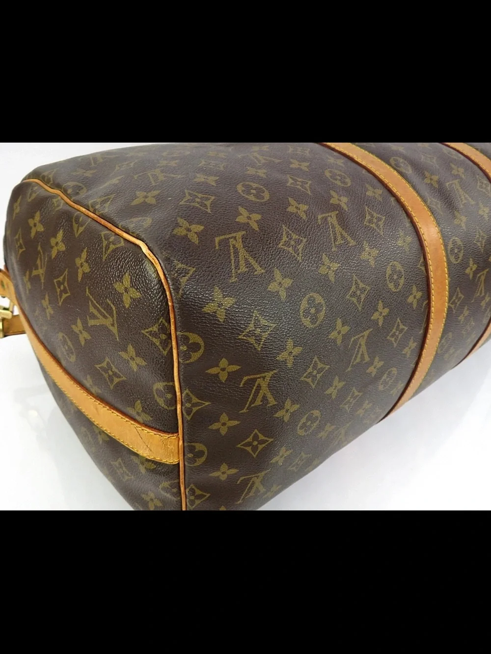 Louis Vuitton Brown Monogram Duffel with Tan Leather Trim